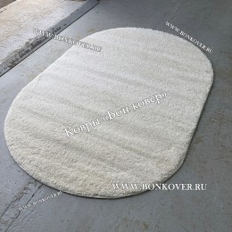 Белый Овальный Ковер С Длинным Ворсом